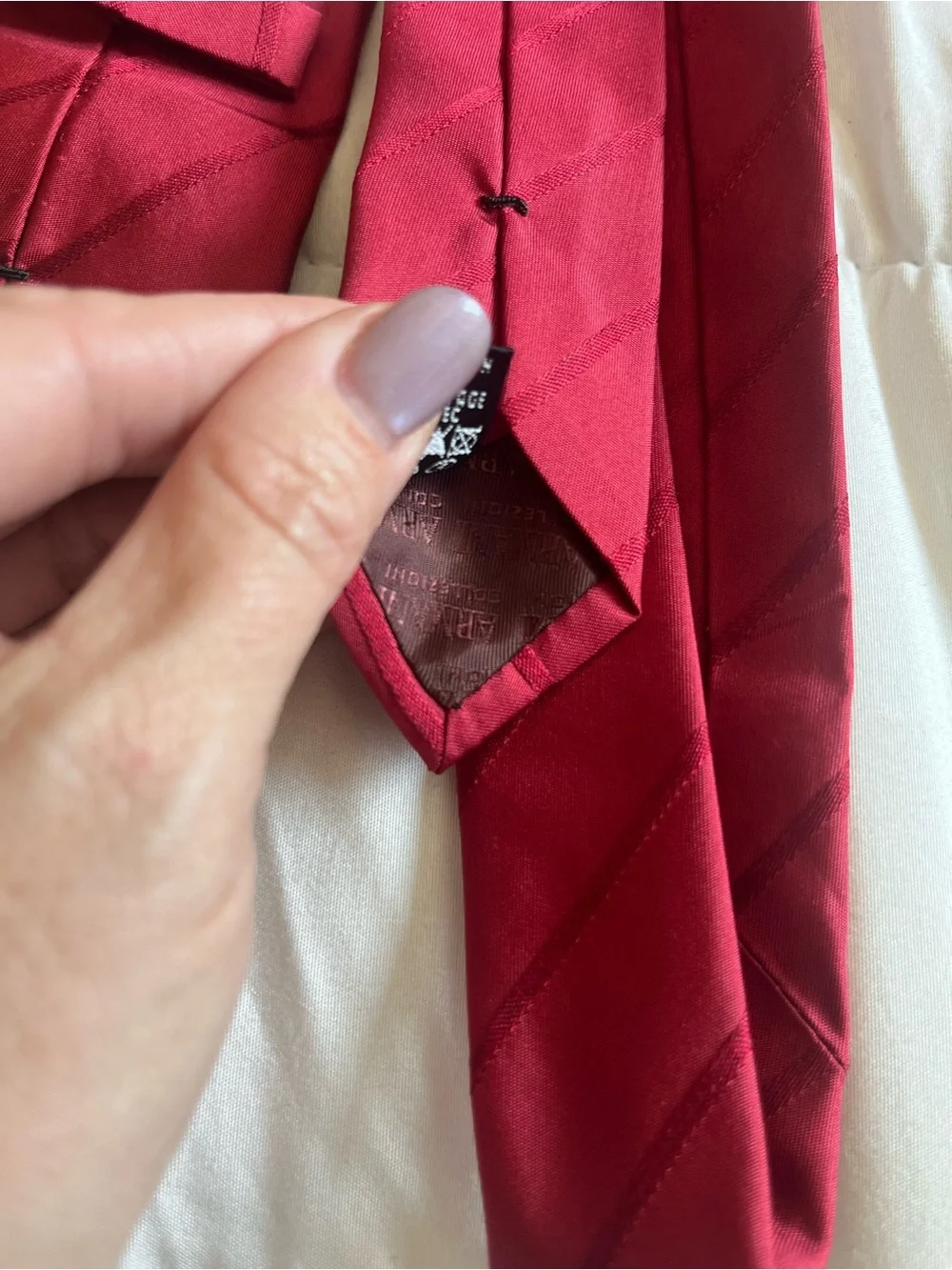 Armani Collezioni Deep Burgundy Diagonal Stripe Tie